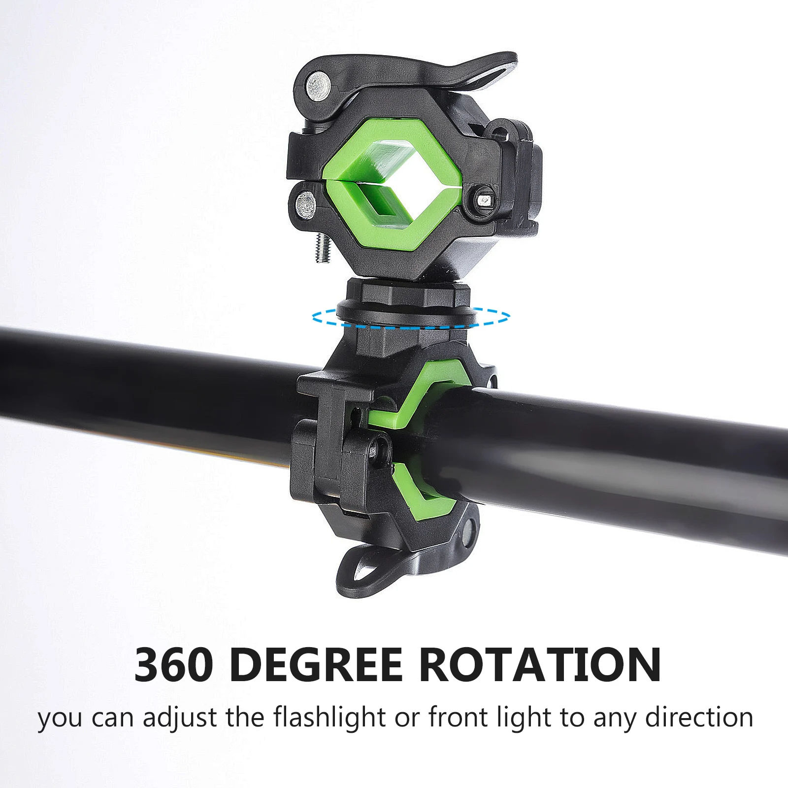 

1Set Bike Light Bracket 360 Rotatable Flashlight Holder Adjustable Durable ABS Iron Material Night Safety Bike Flashlight Holder