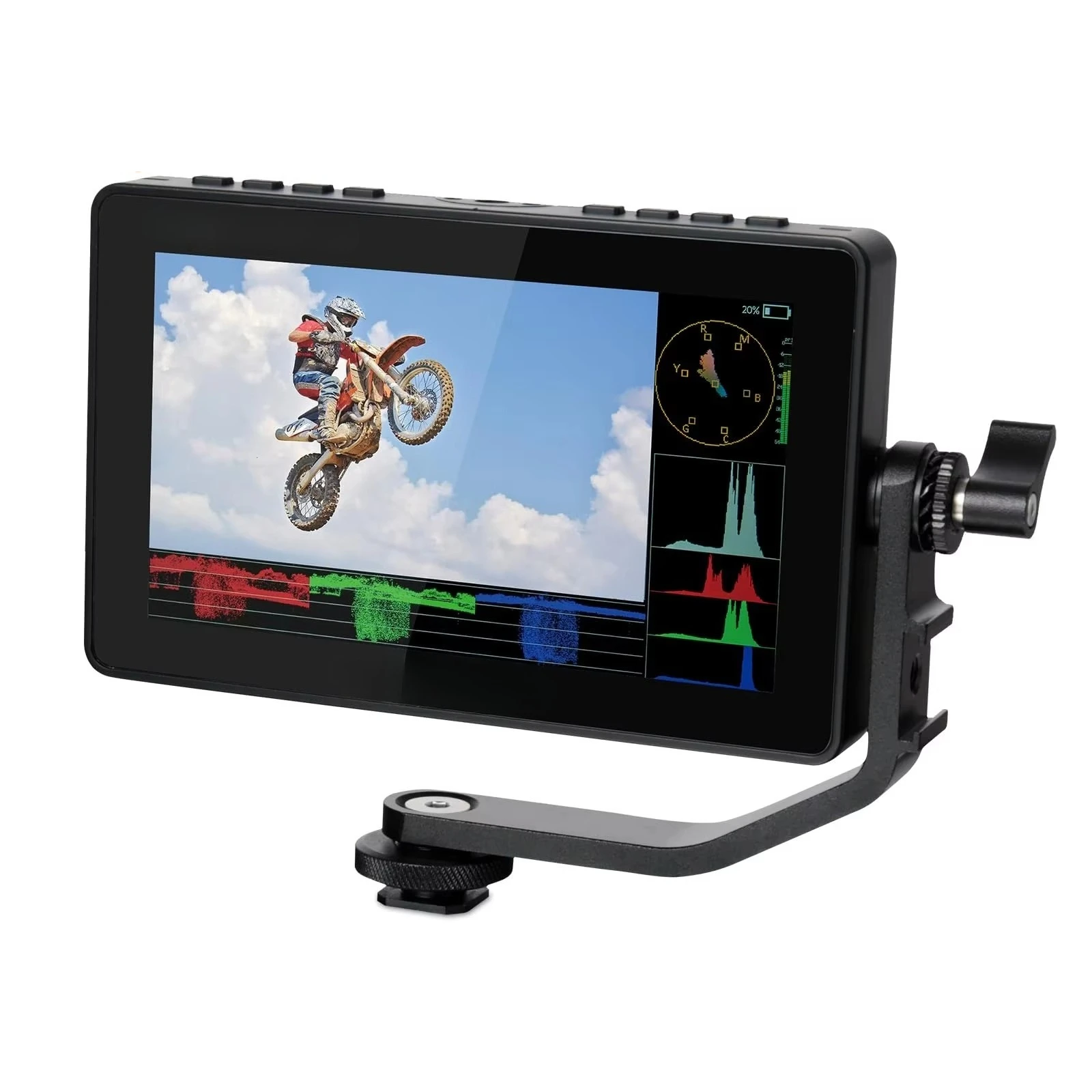 

Latest FEELWORLD F5 PROX 5.5 Inch 1600nit High Bright Touch Screen DSLR Camera Field 4K F970 Install And Power Kit
