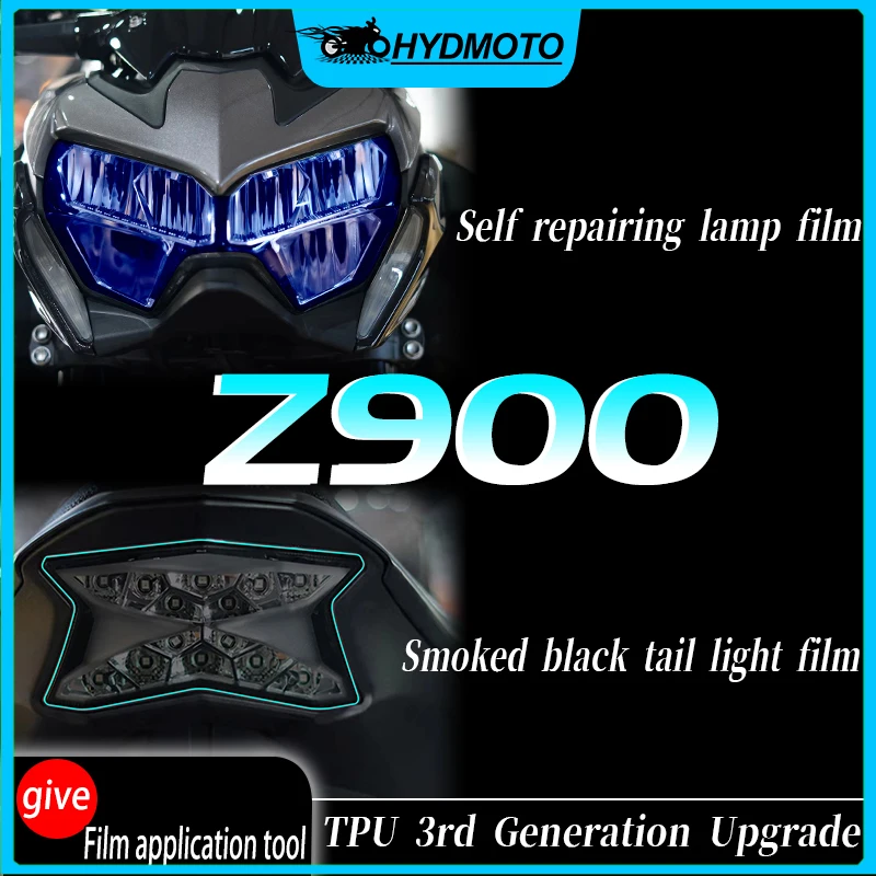 For Kawasaki Z900 protective film  transparent headlights smoked black tail lights  anti scratch stickers