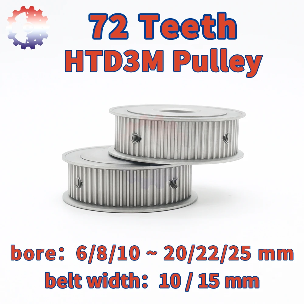 

72Teeth HTD3M Belt Pulley 3M Pulleys 72T Bore 5/6/8~25mm Timing Pulley for Belt 3M 10mm 15mm 72 Teeth HTD 3M Synchronous Wheels