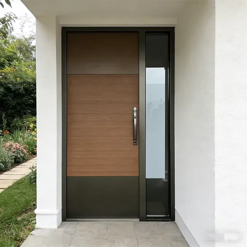 Modern Style Aluminium Front Entry Doors, Commercial Grade Cast Aluminum Swing Doors for Villa & Hall