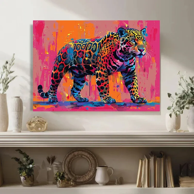 Abstract Jaguar Wild Cat Wildlife Leopard Poster and Prints Canvas Painting Wall Art Pictures Home Decor Cuadros