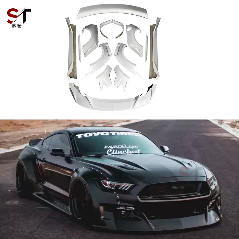 

Suitable for 15-17 Ford Mustang Modified CD Wide Body Surrounded Wheel Brow Side Skirt Front Lip Tail Fender