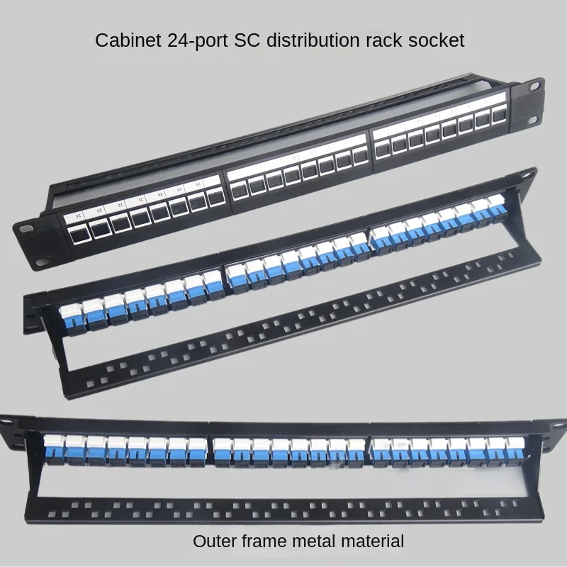 Fibre Optique RJ45 24 Ports SC, LC avec Bride Directe 600 à 600, Adaptateur Internet Réseau, Cadre de Distribution