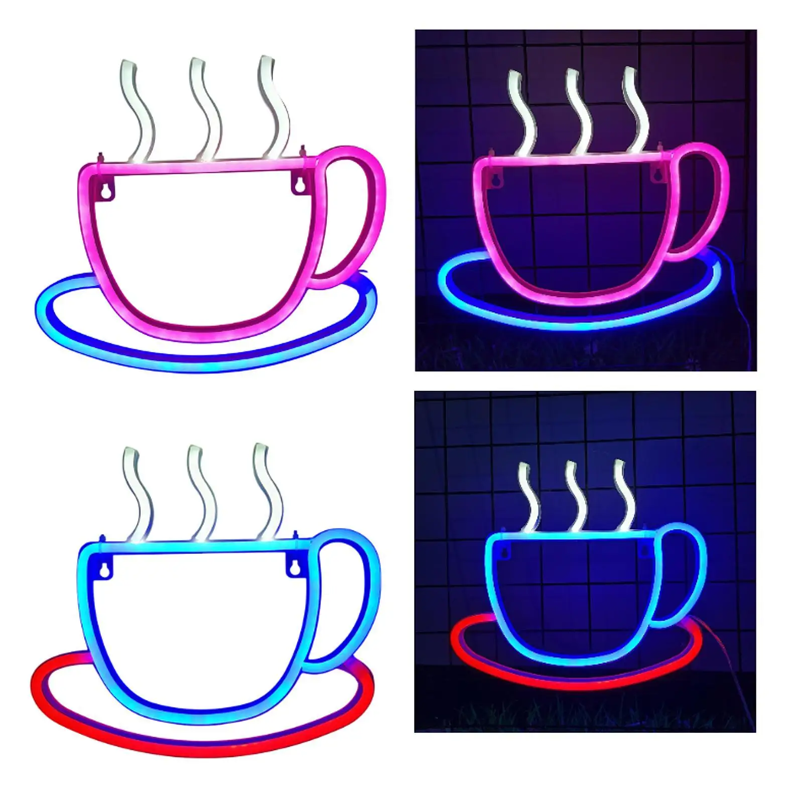 

LED Coffee Cup Neon Light Welcome LED Night Light Opening Restaurant Kitchen