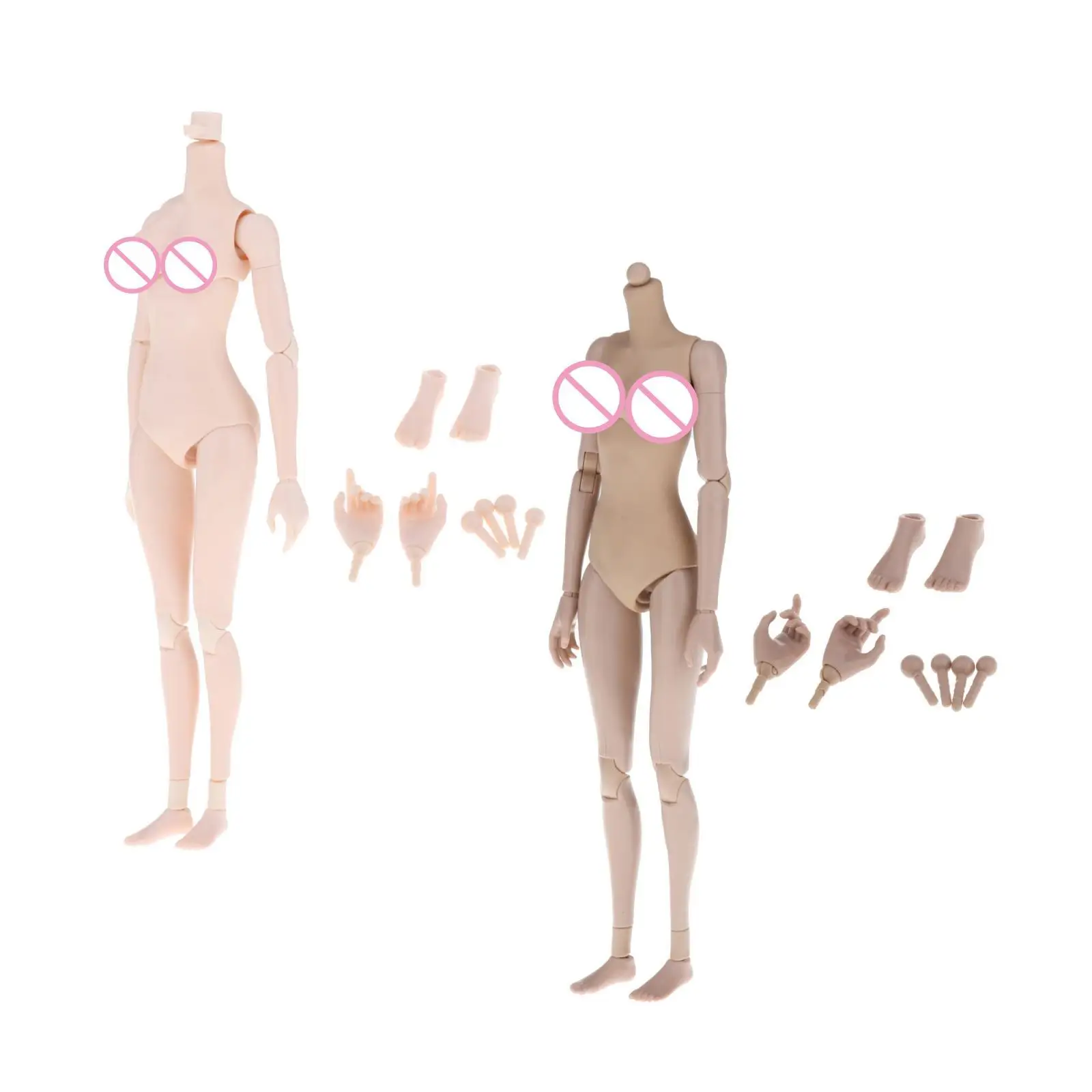 ข้อต่อที่สามารถเคลื่อนย้าย 1: 6 Scale หญิงใหญ่ตุ๊กตารูปของเล่น W/อุปกรณ์เสริมสําหรับ HT DIY อุปกรณ์ 10 นิ้ว