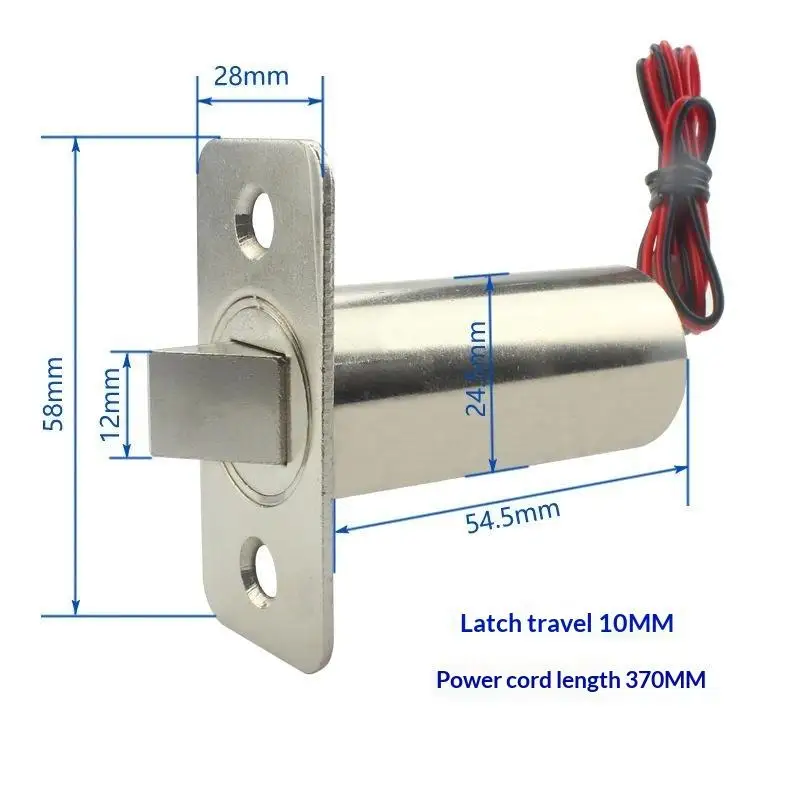Embedded Electric Bolt Lock DC 12V 24V Low Noise Concealed Access Control Lock for Hotel Room Office Interior Door Security