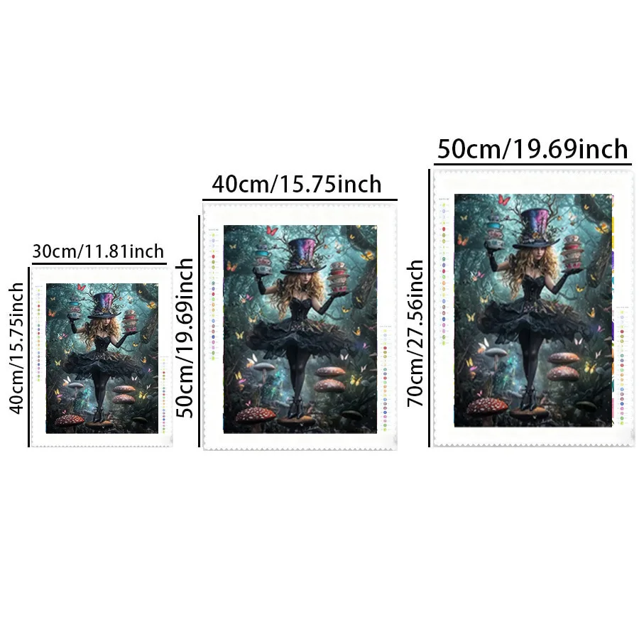 1 piece - 5D-DIY - Flocking cloth - Special drill bit - Diamond painting set - Fairy, teacup - Mosaic - Diamond art
