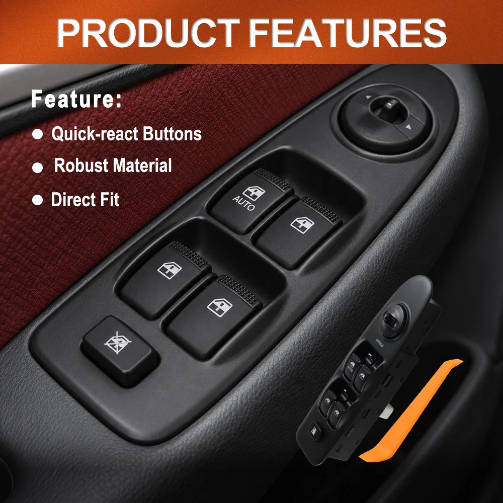Car Electric Power Window Control Switch Front Left for Hyundai Elantra XD Platform 2000-2006 93570-2D300CA 93570-2D100A