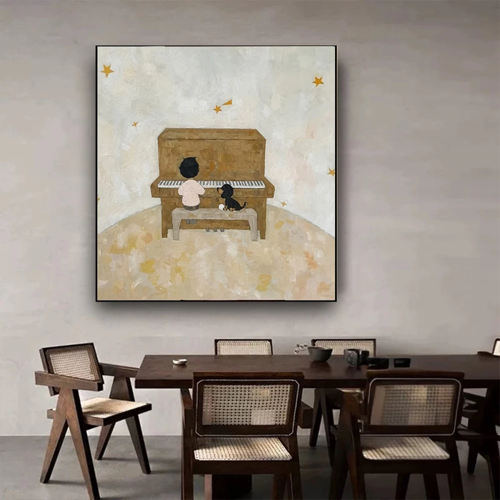 Hand-painted Oil Paintings City Landscape Canvas Paint  Modern Painting Wall Art For Living Room Decor Mural Gold Leaf Picture