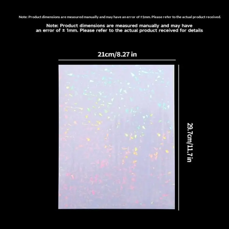 A4 Holographic Lamination Film 5Pcs Self Adhesive Sticker Sheets Waterproof Transparent for Labels and Scrapbook view 6