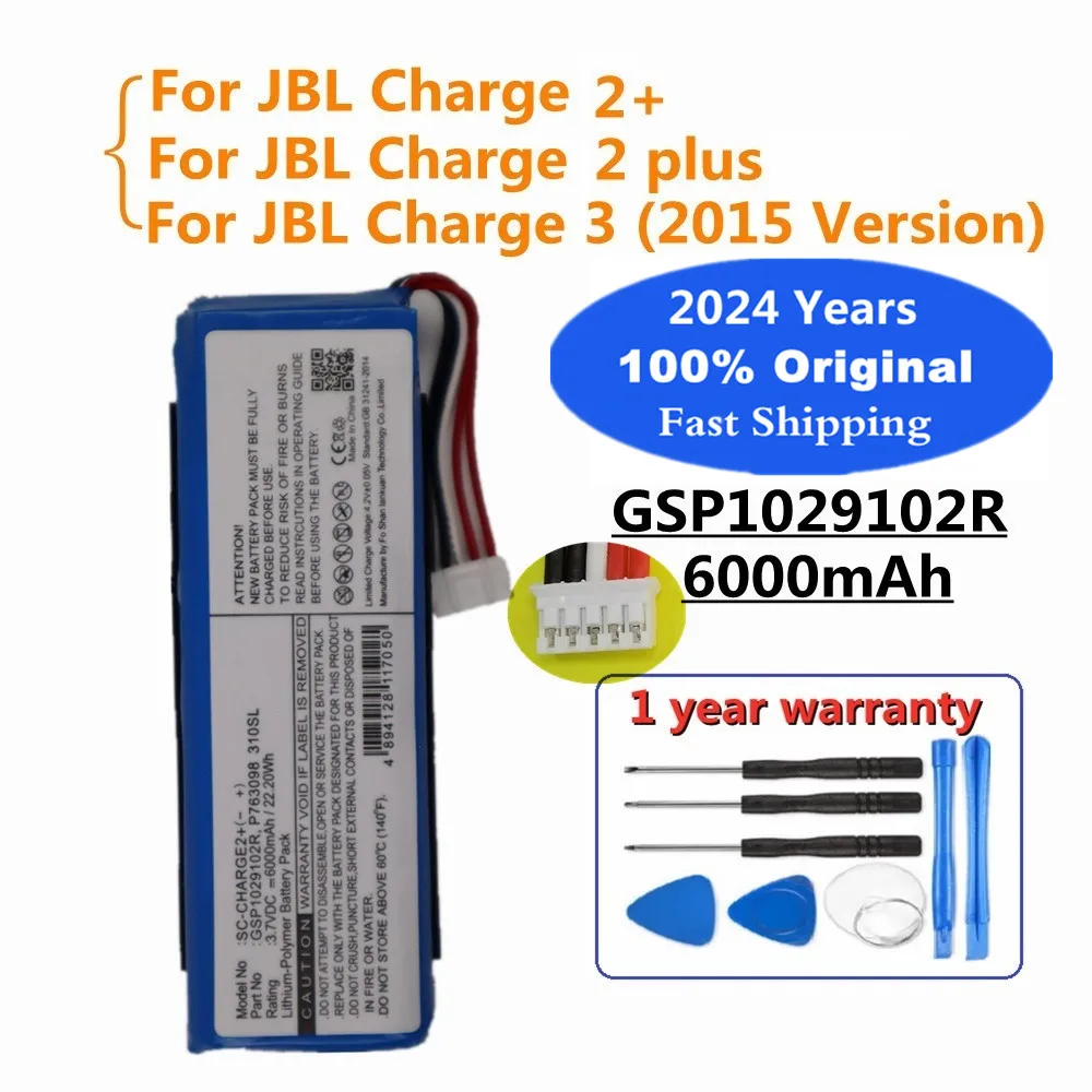 6000mAh GSP1029102R oryginalne ładowanie 2 bateria głośnikowa do ładowania JBL 2 + ładowanie 2 Plus/ładowanie 3 2015 wersja baterii odtwarzacza