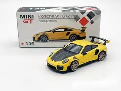 MINIGT 1/64  #136  911 GT2 RS Racing Yellow Die-cast alloy car model collection display gifts