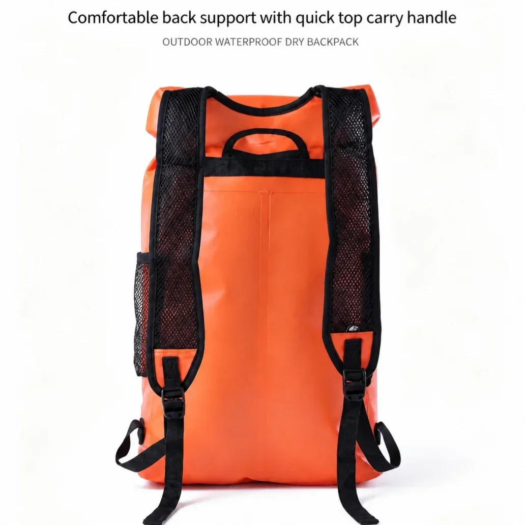 Waterproof Dry Bag Backpack 20L PVC Roll-Top Floatable, Outdoor Sport Swimming Kayaking Camping Beach Diving, Orange Yellow Grey