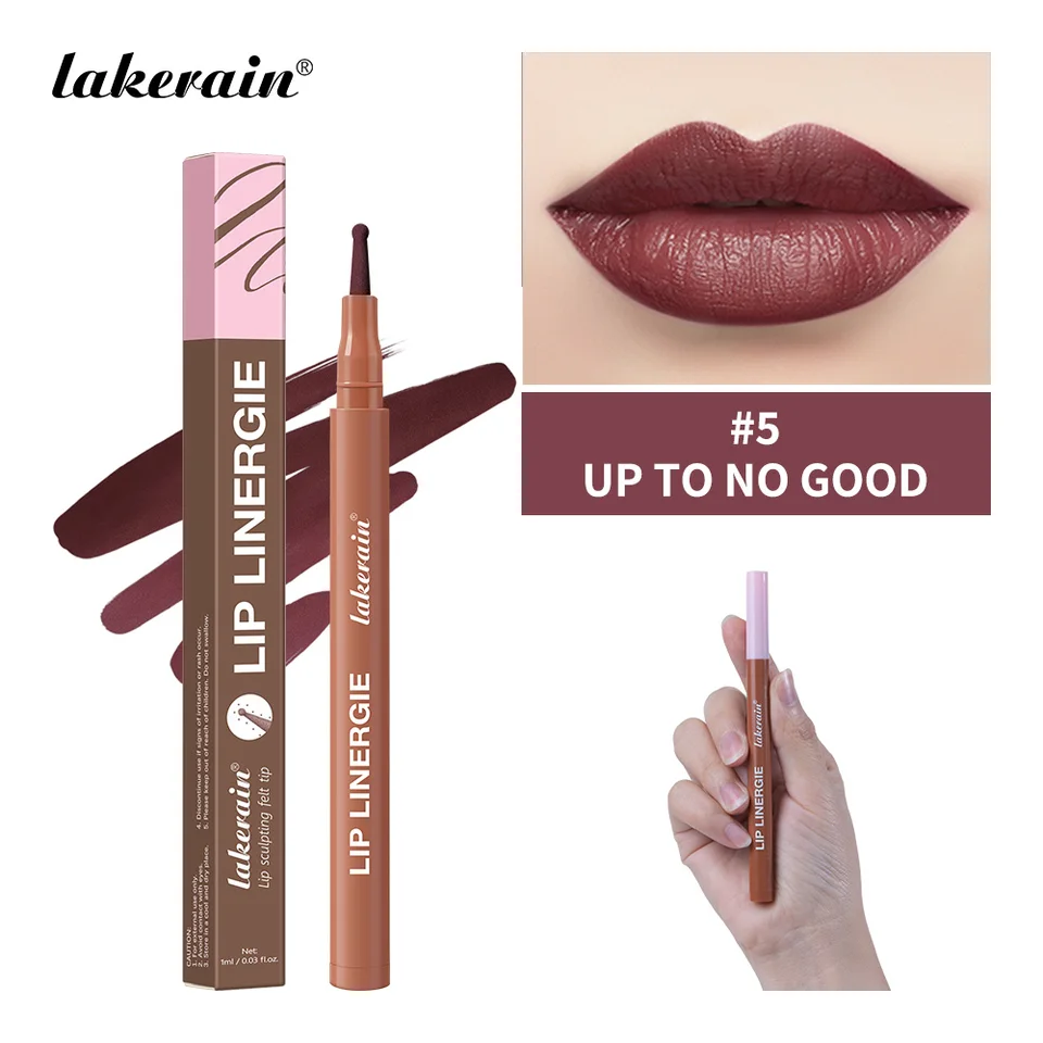 2-in-1 Lip Contour Lip Stain Pen Smudge-proof Non-stick Cup Moisturizing Lip Makeup Cosmetic Dual-Sided Tip Lip Stain & Liner, image 14
