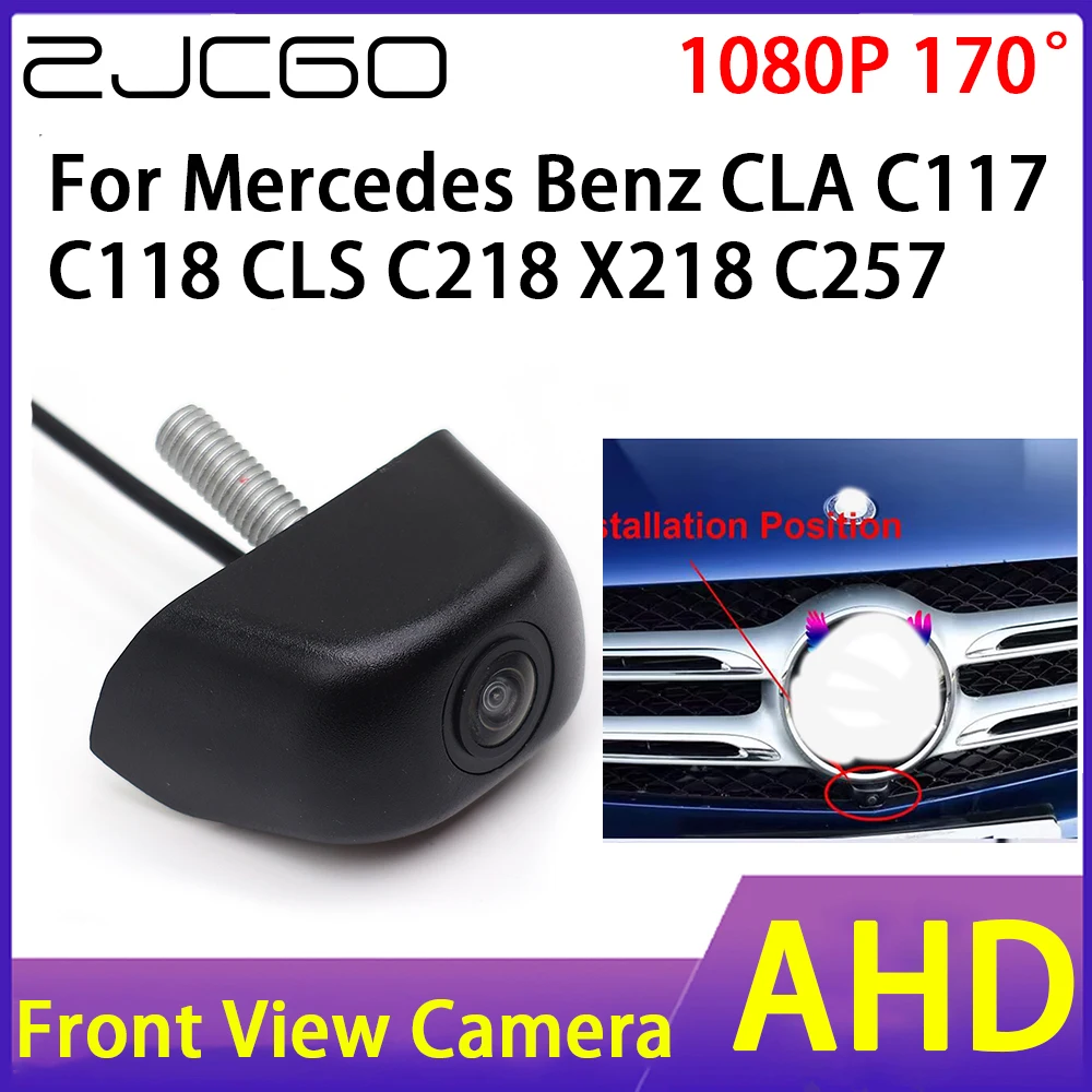 

ZJCGO Car Front View Camera AHD 1080P Waterproof Night Vision CCD for Mercedes Benz CLA C117 C118 CLS C218 X218 C257