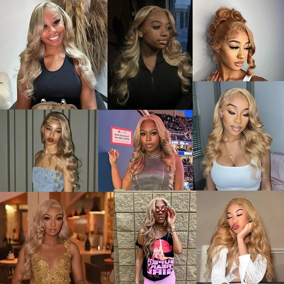 Jasny Ash Blonde Colored 13x4 Lace Front Wig Pre-Plucked Body Wave Style Honey Blonde 5x5 Lace Closure Wig Human Hair For Women