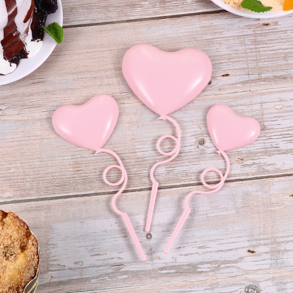 

24Pcs Cake Topper Heart Shape Colorful Design Party Supplies Creative Birthday Wedding Cake Picks Cupcake Sticks