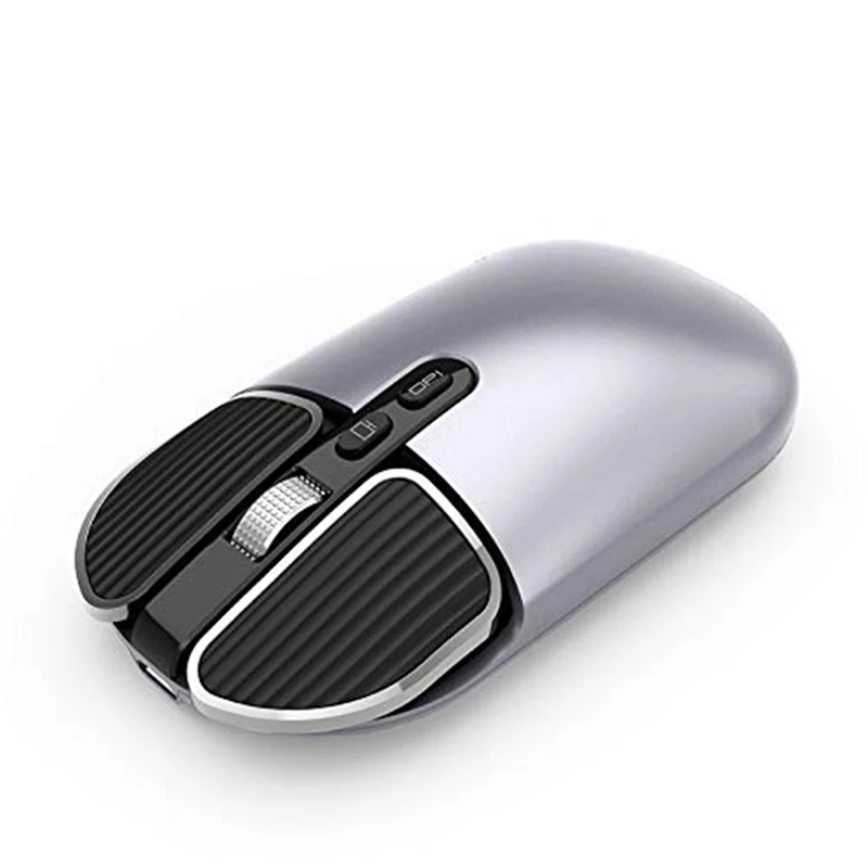Wireless Mouse with Bluetooth Dual Mode (BT5.1+USB 2.4G), Rechargeable, Silent, Low Power Consumption, Portable-A82Z
