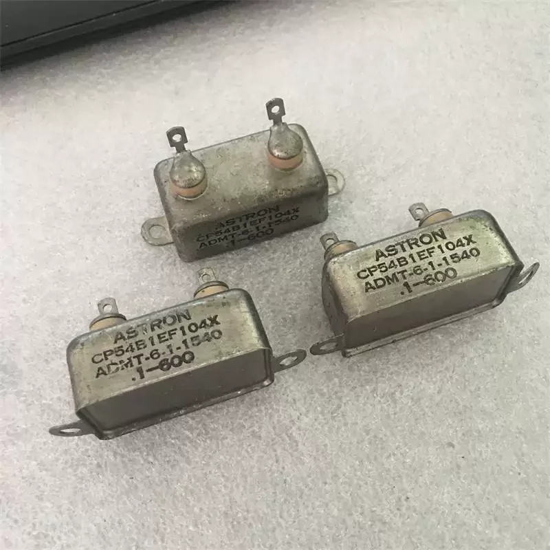 Antique American ASTRON 0.1UF 600V Copper Shell Gall Machine Coupled Oil Immersed Capacitor