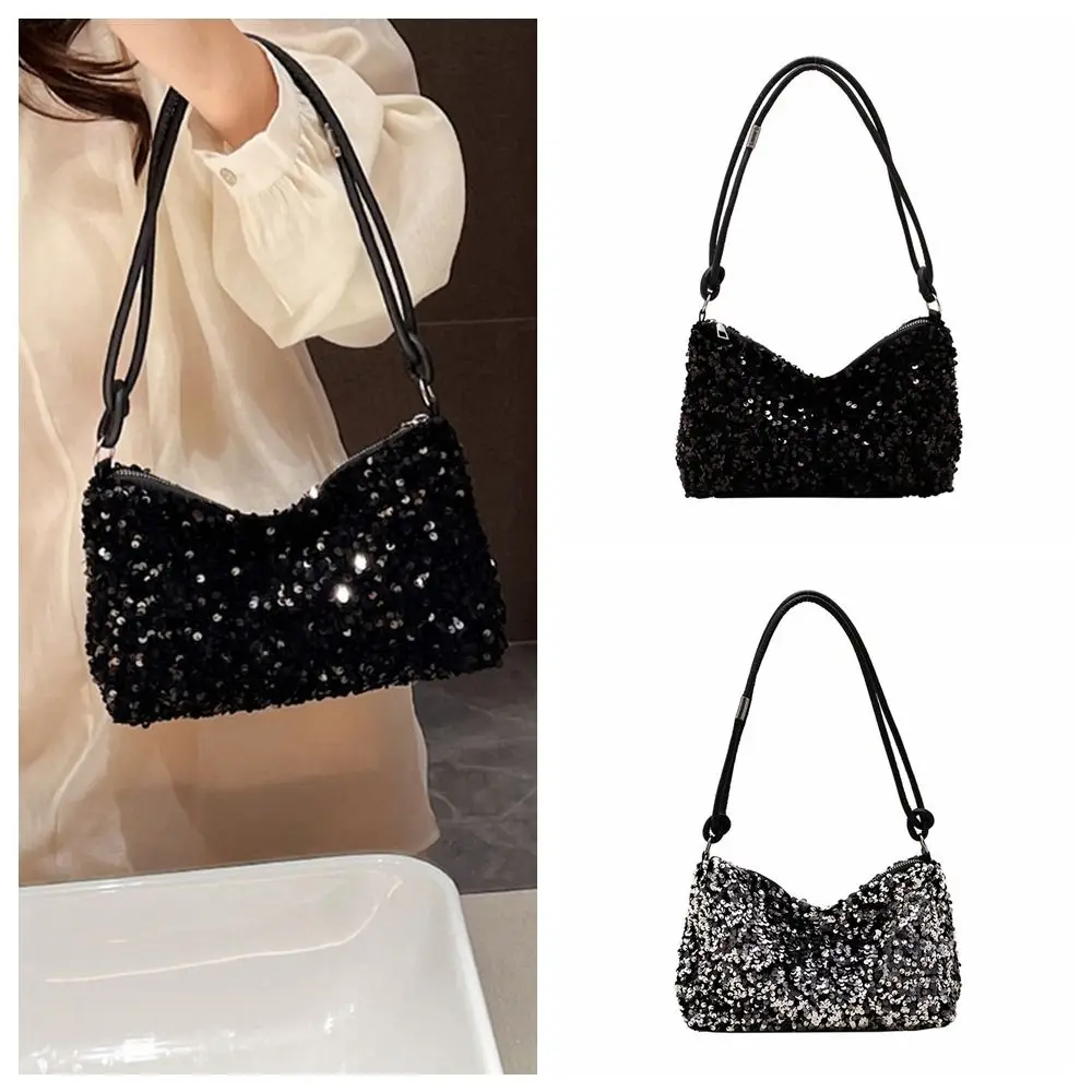 Solid Color Sequins Crossbody Bags Korean Style Phone Bag Sequins Shoulder Bags Pocket Bag Phone Purse Evening Clutch Bag