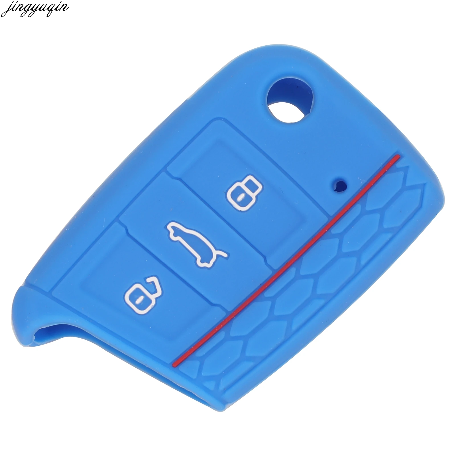 Jingyuqin 3BT Silicone Car Key Cover Case For VW Volkswagen Polo Golf 7 mk7 Tiguan SKODA Octavia A7 Kodiaq Karoq SEAT Ateca Leon