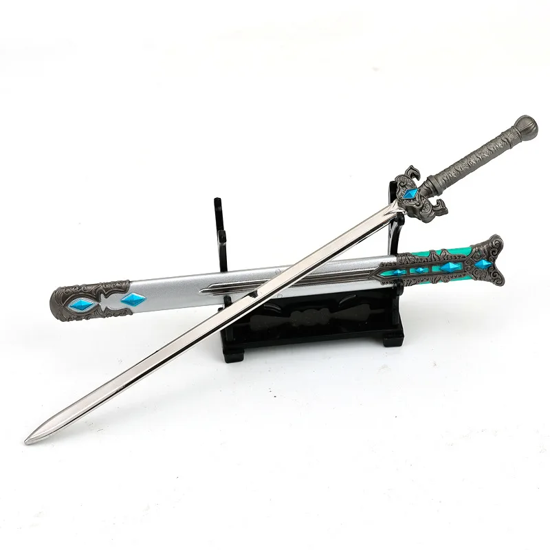 22cm/8.66in Fox Spirit Matchmaker:First Snow Sword  Anime Peripheral Metal Sheathed Craft Toy Sword Desktop Display Gift Boy Toy