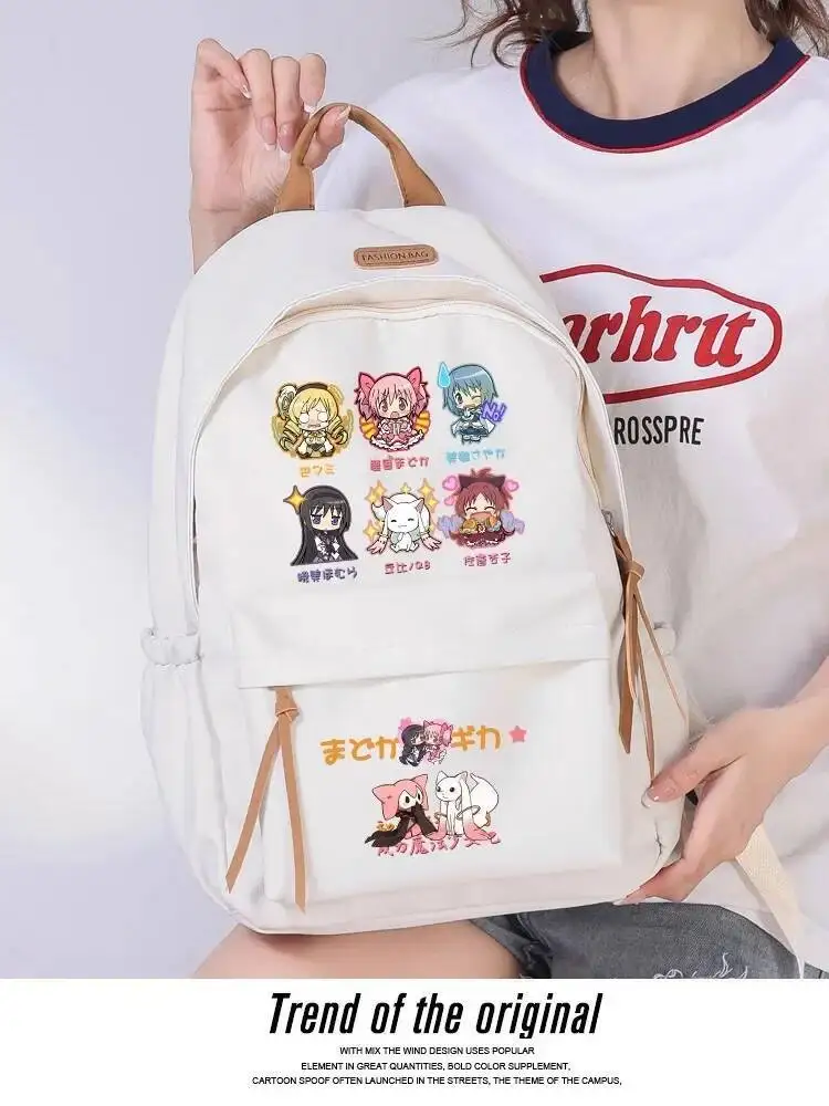 أنيمي لعبة أسود أبيض Puella Magi Madoka Magica طالب المراهقين حقائب مدرسية حقائب الظهر