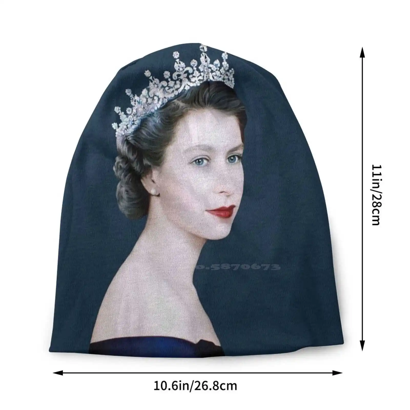 Queen Elizabeth Ii-Young Queen Elizabeth Knitted Hat Warm Beanie Outdoor Caps Profile Queen Elizabeth Ii Portrait Queen