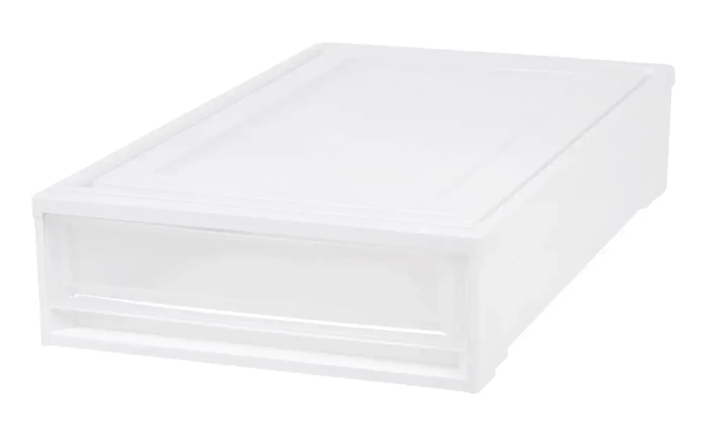 

IRIS USA, 27.5 Qt Under Bed Storage Containers, Plastic Storage Drawer, White Chest