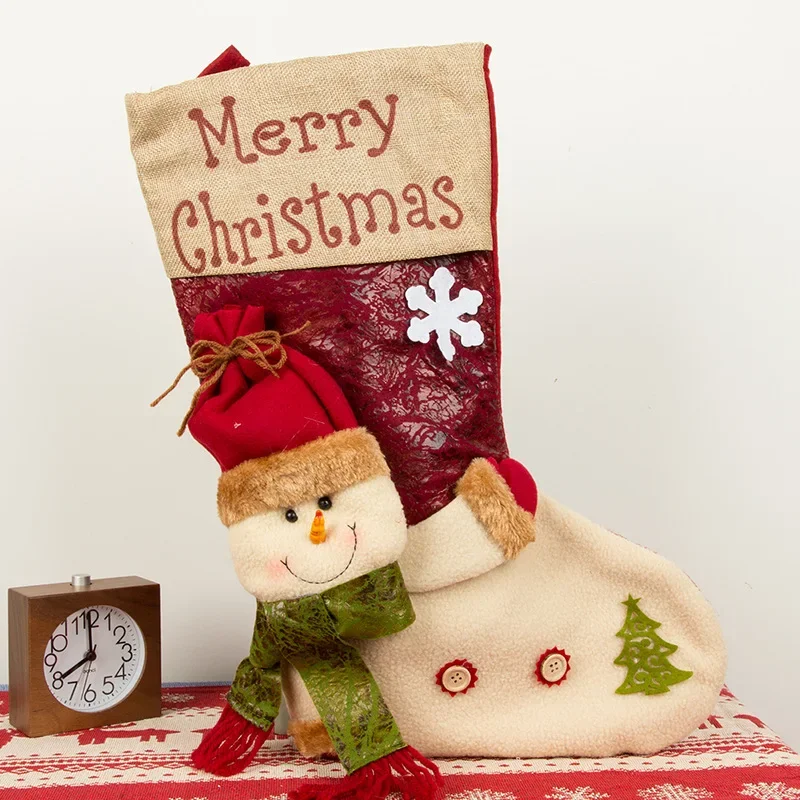 Large Three-dimensional Christmas Socks Christmas Socks Gift Bags Christmas Candy Bags Gift Bags Decorations Gifts Santa