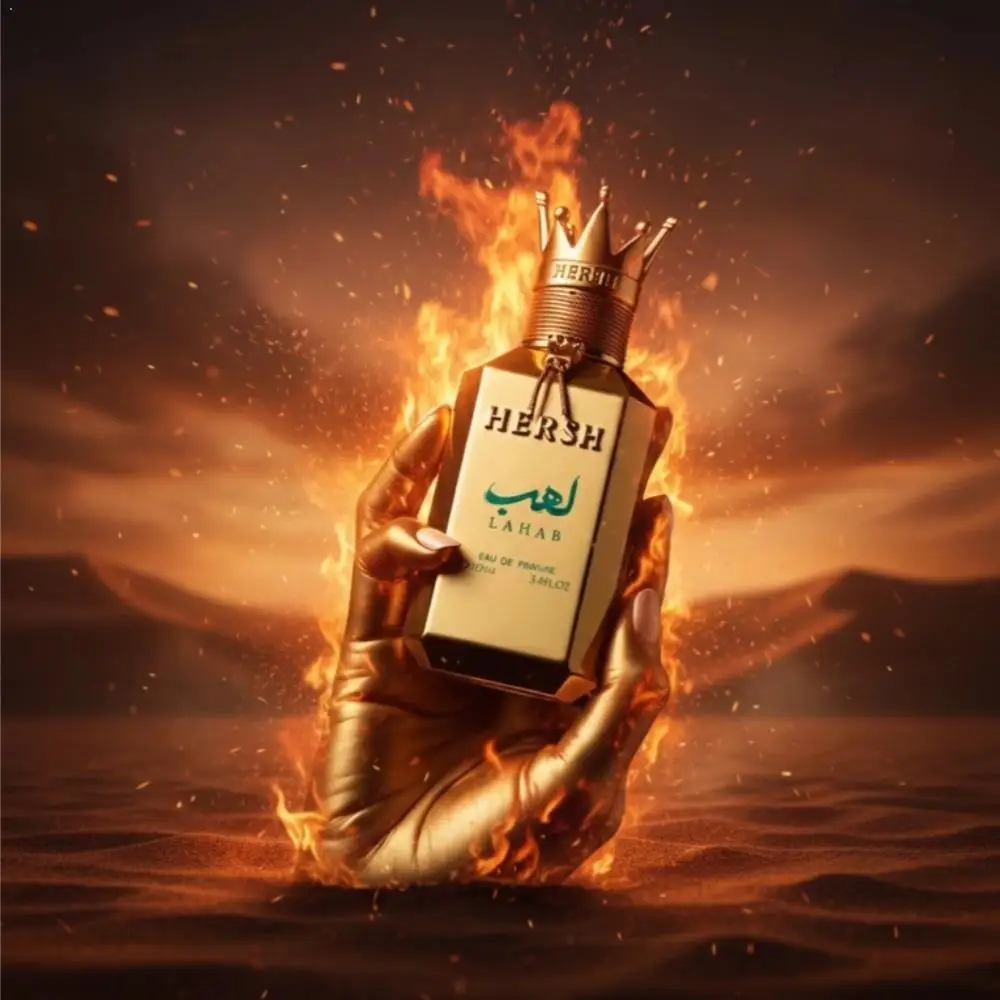 Perfume Hersh Lahab Crown Unisex, Aroma Amaderado Especiado de Larga Duración, Oud Árabe EDP, Eau de Parfum de Lujo de Oriente Medio