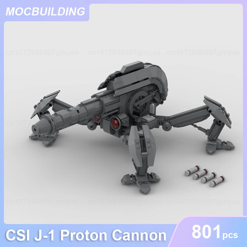 Tri-robot V.2 & Homing Spider Robot & CSI J-1 Proton Cannon Model MOC Building Blocks DIY Assemble Bricks Collection Toy Gifts