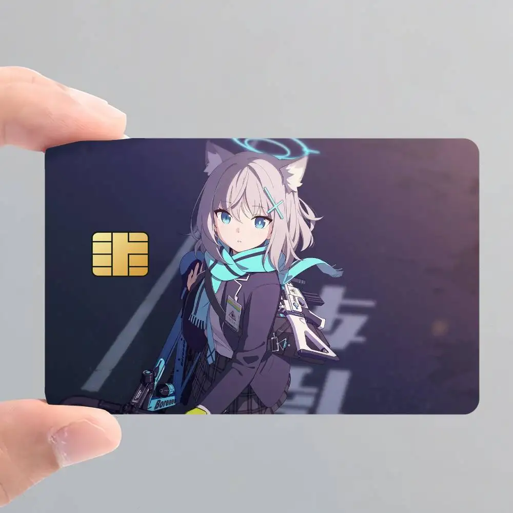 Sunaookami Shiroko Blue Archive Card Stickers for Bank Access Protective Waterproof Film Cover Sticker Surprise Gift