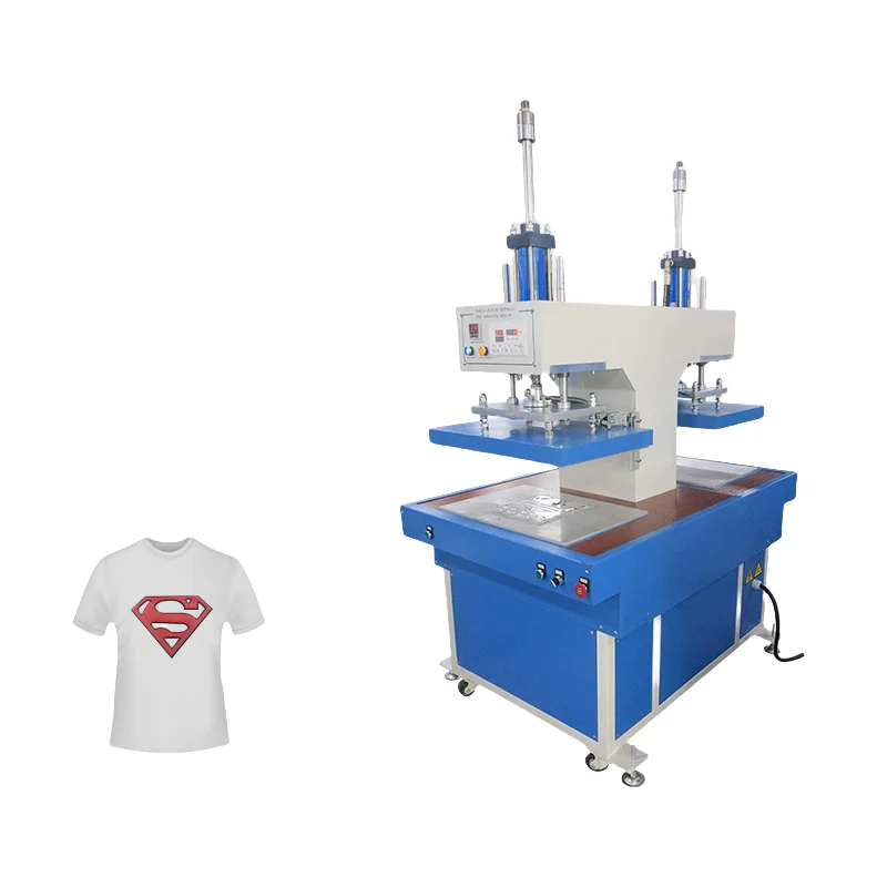 Hydraulic Convex Double Embossing Machine T-shirt Silicone Flocking Machine Garment Fabric Convex Printing Machine