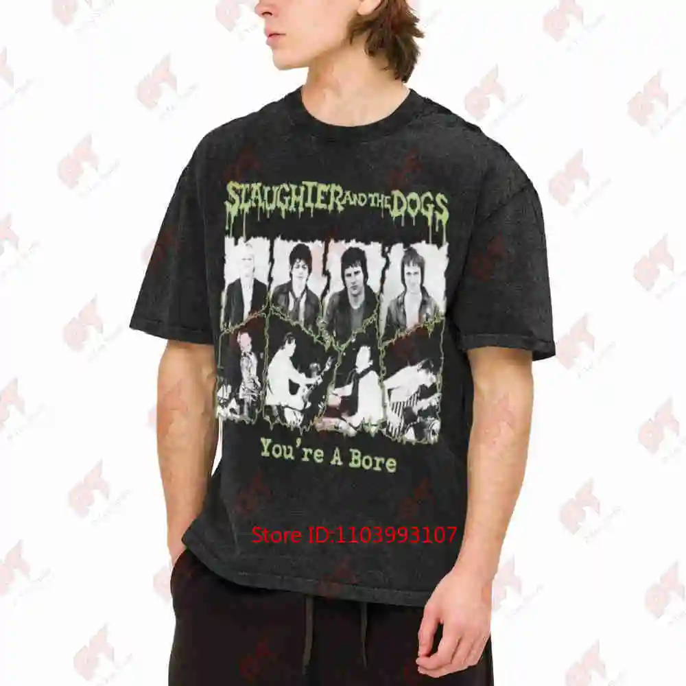 Slaughter And The Dogs Band Vintage Washed Tee Pure Cotton T-Shirt