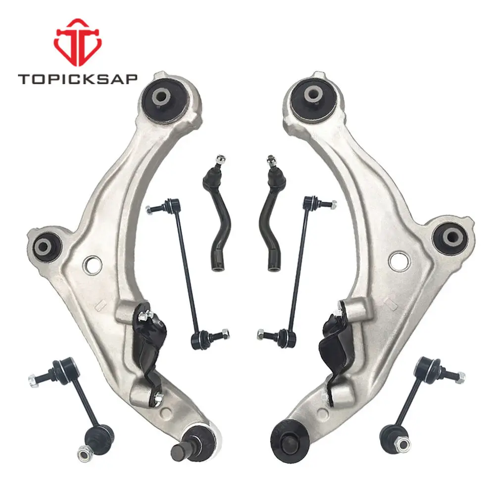 TOPICKSAP Front Lower Control Arm Outer Tie Rod Sway Bar Link 8pc kits for NISSAN Maxima A35 2009 2010 2011 2013 2014