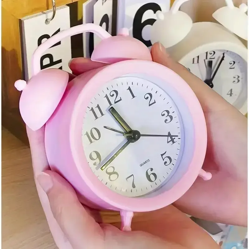 1PC Cartoon alarm clock creative bedroom bedside small alarm clock living room digital plastic clock student shuangling