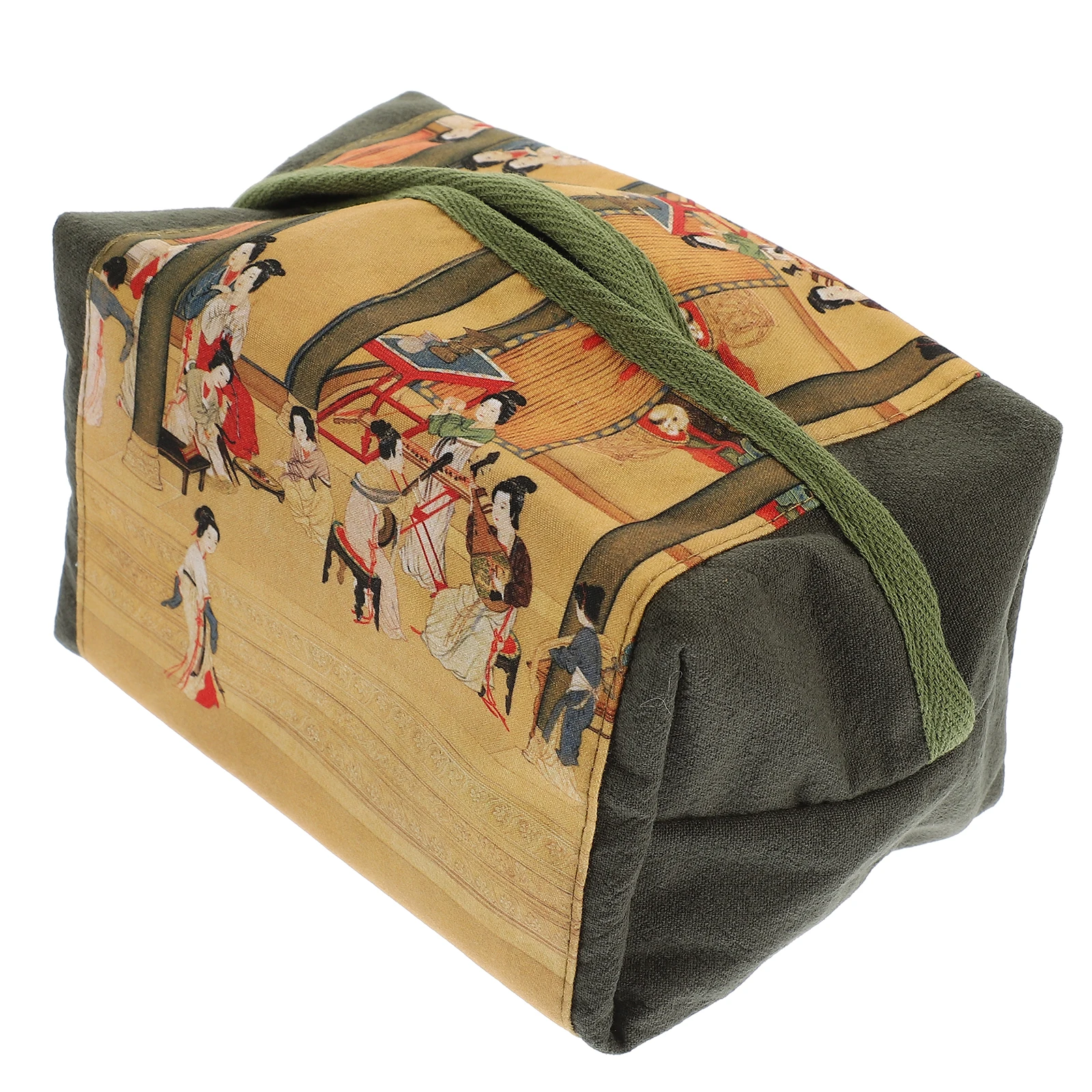 

Vintage Chinese Style Tissue Bag Holder Large Capacity Soft Fabric Exquisite Pattern Traditional Culture Napkin Storage Case