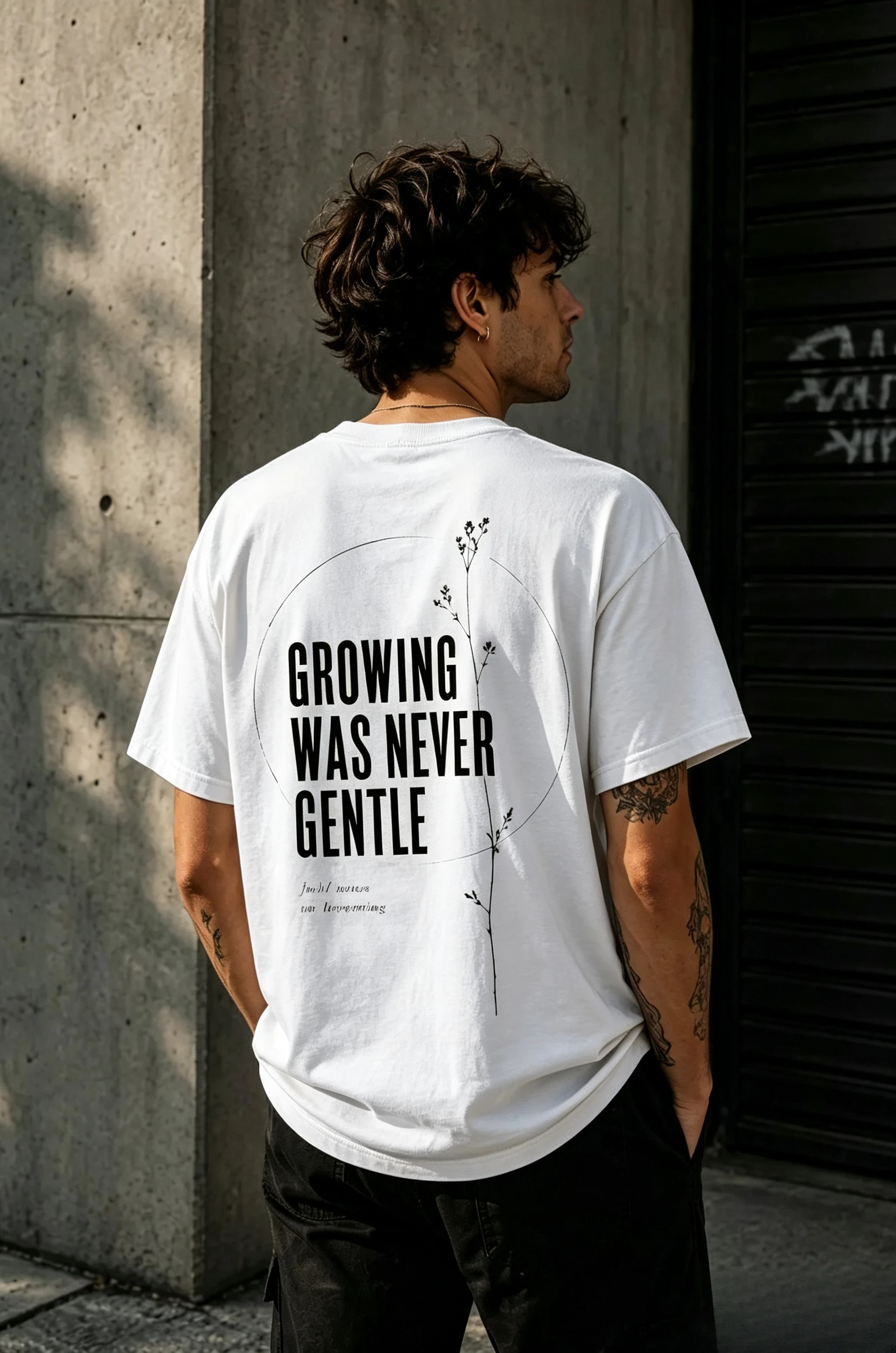 Growing Was Never Gentle Shirt – Pride Support T-Shirt – LGBTQ Ally Tee – Inclusive Graphic Shirt – Personal Growth Back Print