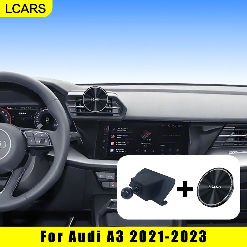 Lcars Custom Car Phone Holder, Suitable for 2021, 2022, 2023 Audi A3 Models, Dedicated Magnetic Phone Holder for the Dashboard, Does Not Take up Space, Does Not Block the Line of Sight, Stable and Anti-Shake, Does Not Fall Off (Not Suitable for Use with Models Other Than the A3)