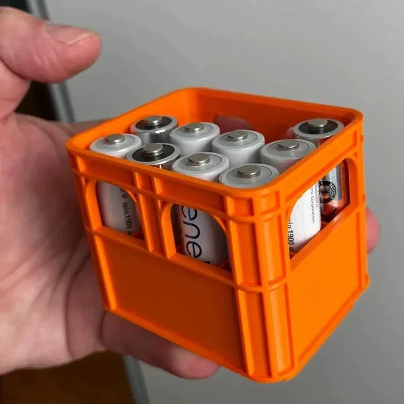 3D Printed Battery Storage Box Diy Beer Crate AA AAA 18650 Battery Stackable Storage Basket Storage Box Home Decor