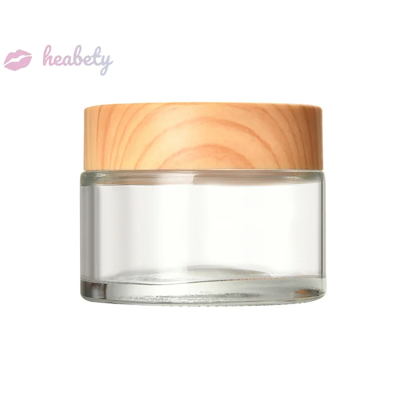 

Mini Glass Jar Cosmetics Subpackage Filling Wood Grain Cap Bottle Face Cream Lipstick Storage Container Frosting Refillable