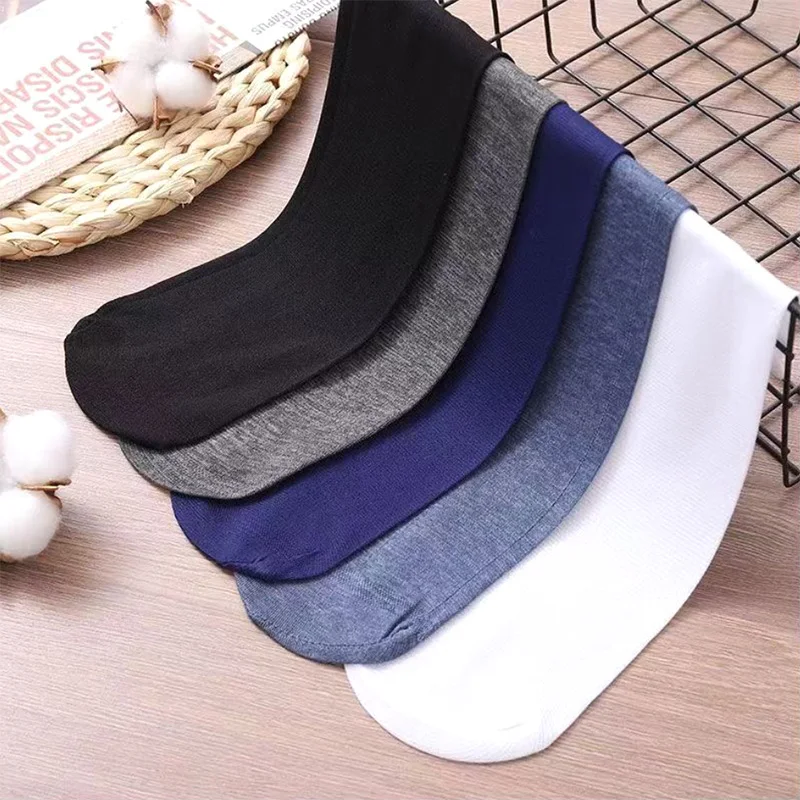 10 Pasang Kaus Kaki Pria Musim Panas Semi Tipis, Kaus Kaki Bisnis Kasual Solid, Kaus Kaki Lembut Bernapas, Kaus Kaki Pria