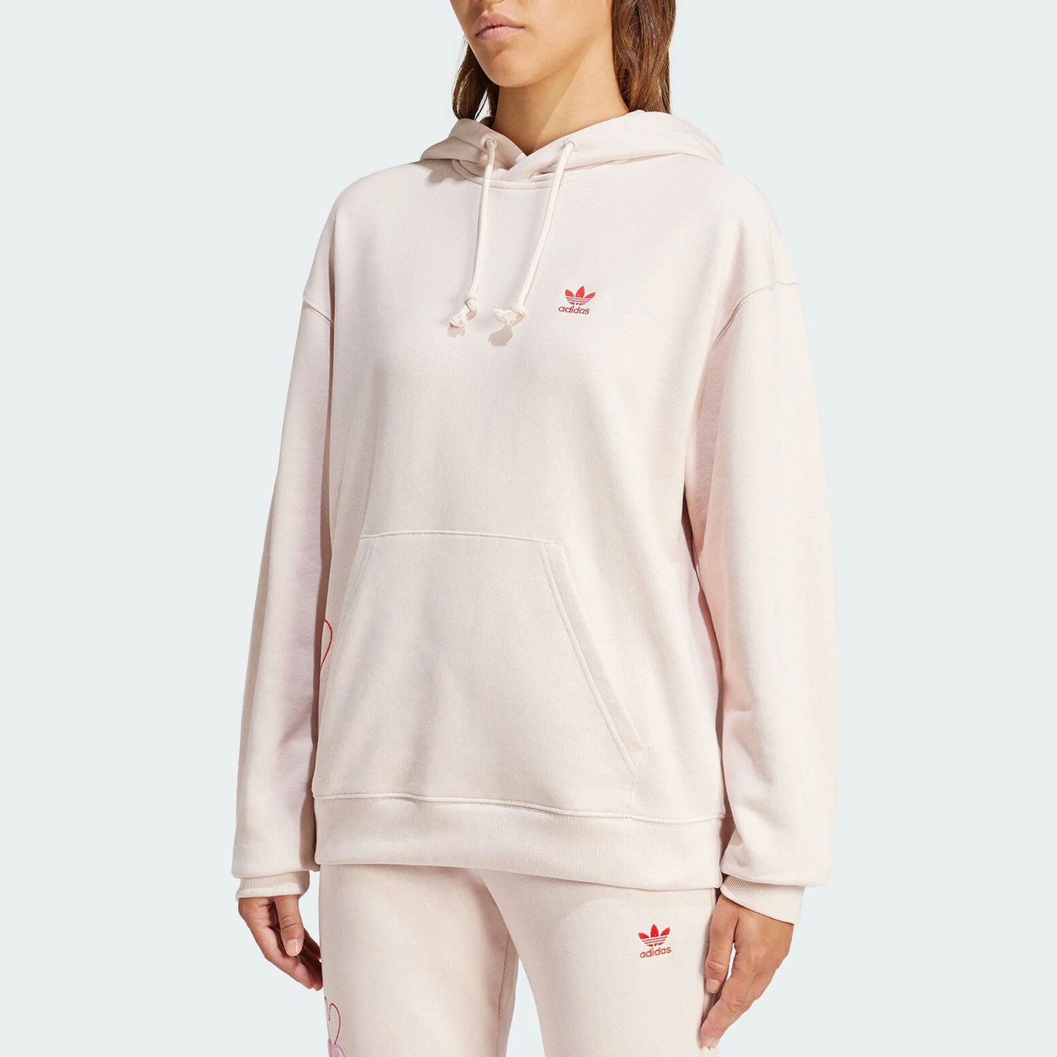 

Adidas genuine genuine Women's Loose Casual Knitted Hooded Sweatshirt IS5203