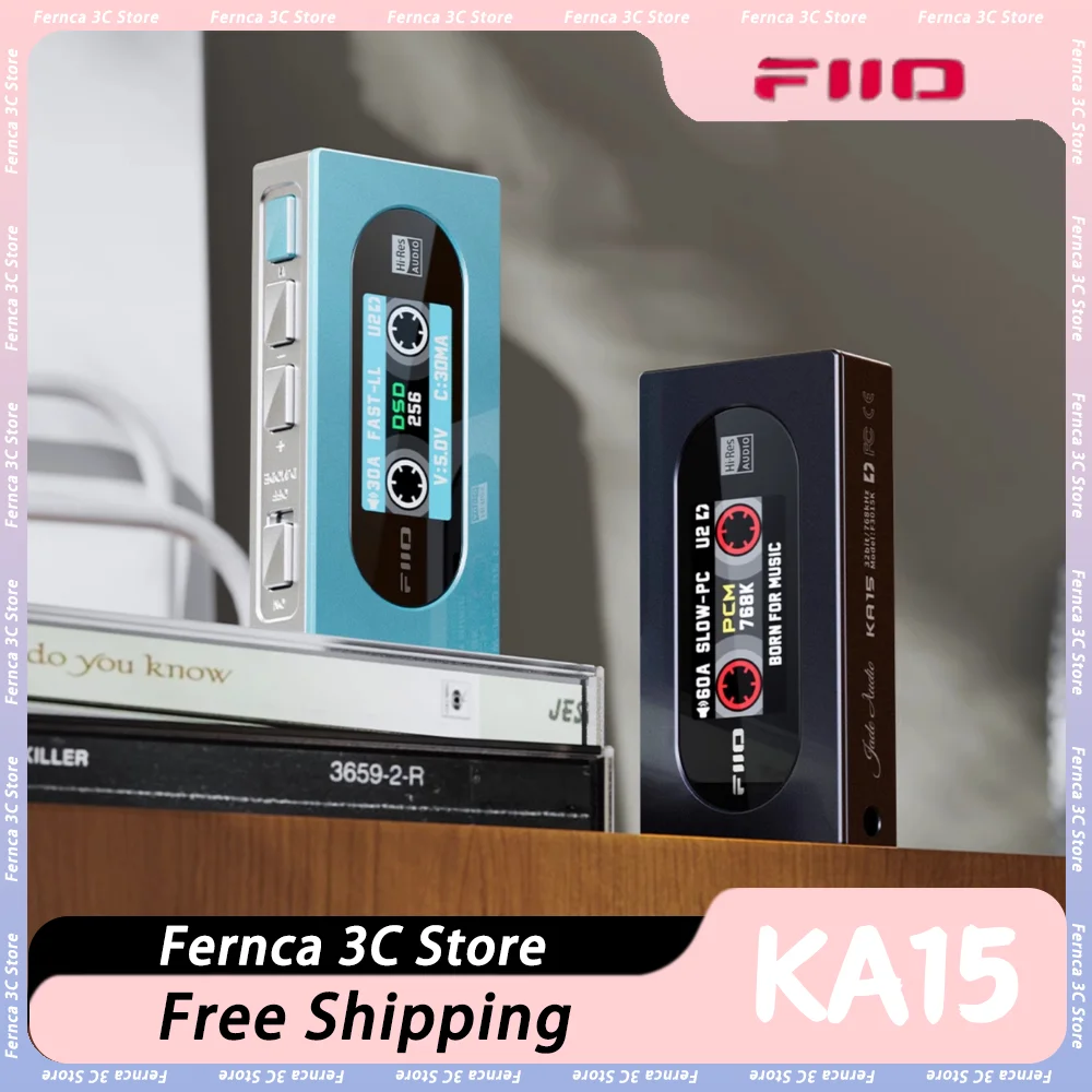 Fiio Ka15 Portable Usb Dac Headphone Amplifier With 3.5mm and 4.4mm Usb Dongle Headphone Output For Music Headphones Custom Gift