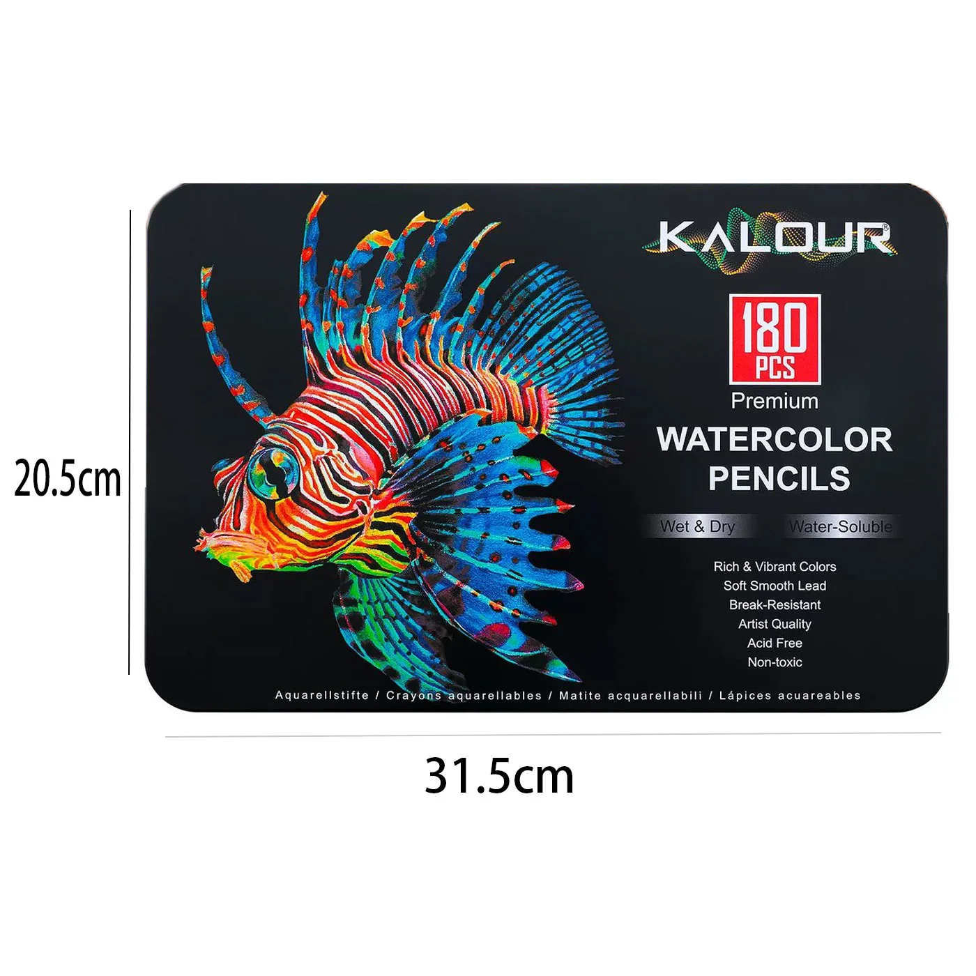 KALOUR 180 Farben Luxus-Eisenbox Wasserlösliches Buntstift-Set für Kunstzeichnungen und Malerei mit Spezialfarbstiften – Detail 6