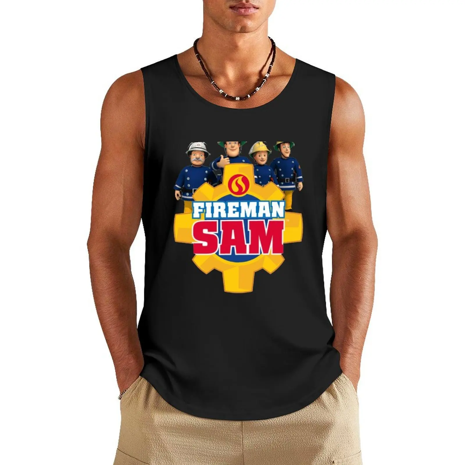

funny fireman sam Tank Top singlets for men mens designer clothes gym wear men
