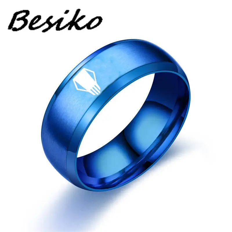 Besiko Cosplay Jewelry Men Stainless Steel Little Finger Rings Anime My Hero Academia Ring Jewelry Accessories Anime Fans Gifts