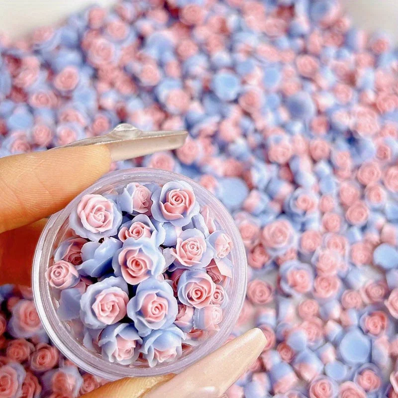 

50/100 шт., светящаяся смола, роза, украшения для дизайна ногтей, имитация цветка, ретро шпилька для дизайна ногтей, чехол для телефона, украшение «сделай сам», аксессуар